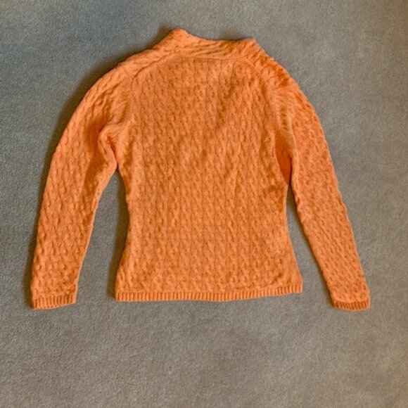 Talbots Woman's orange cable knit v-neck sweater size M NWOT - Picture 4 of 8